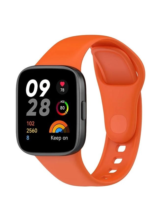Redmi Watch 3 Smartwatch Band Orange Silicone Strap Durable Comfort Fit - Image 1